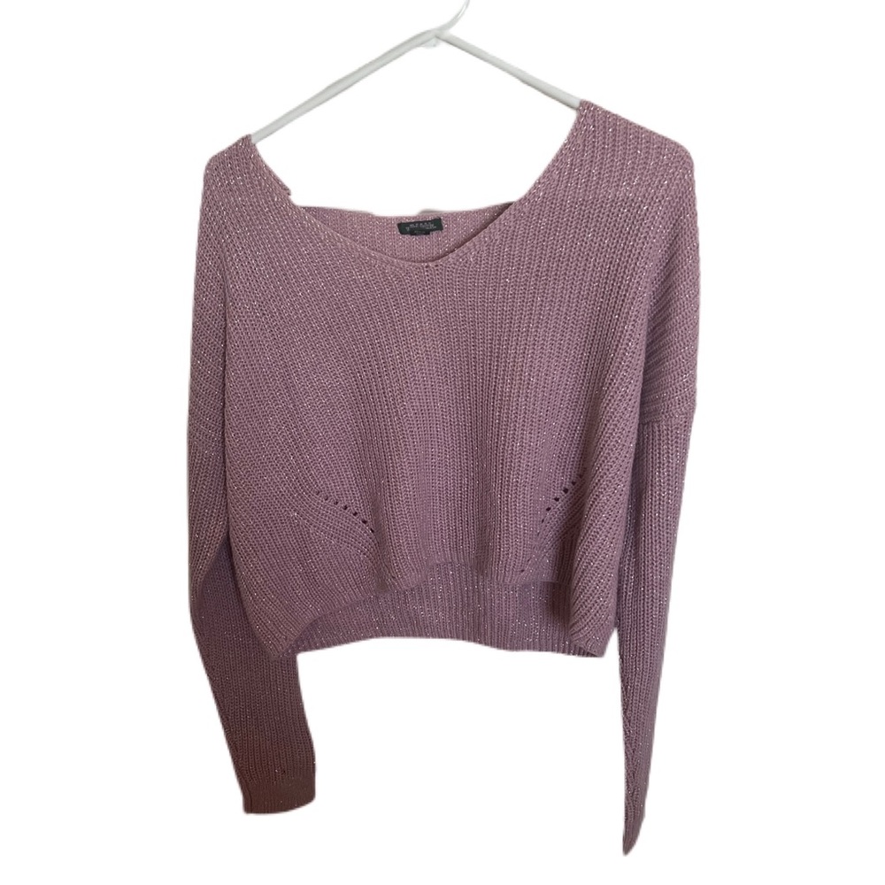 Never worn Wild Fable boxy crop sweater- pretty silver shimmer & never worn!